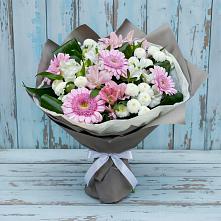 Букет цветов из:  Герберы, Альстромерии и Хризантемы в Летуново