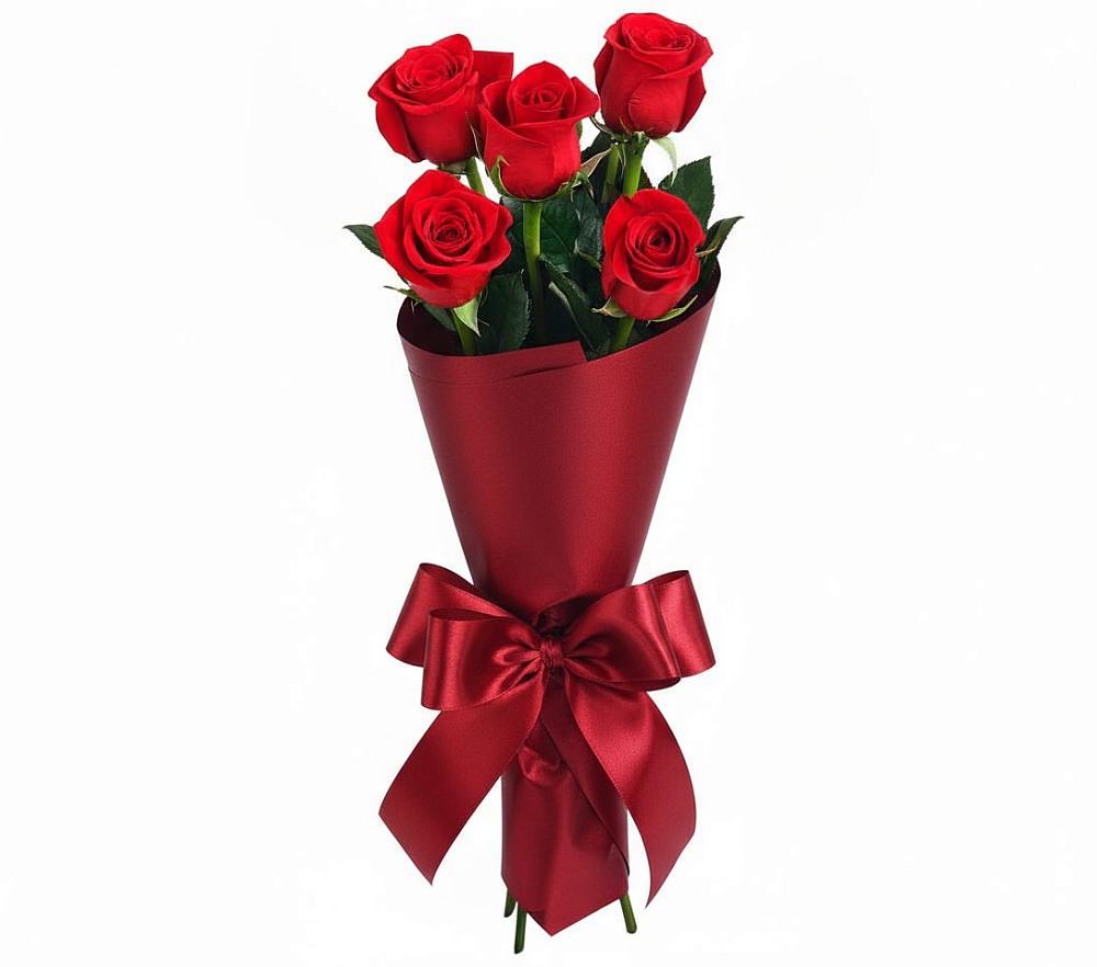 Букет 5 Красных роз Эдлесс Лав в Летуново