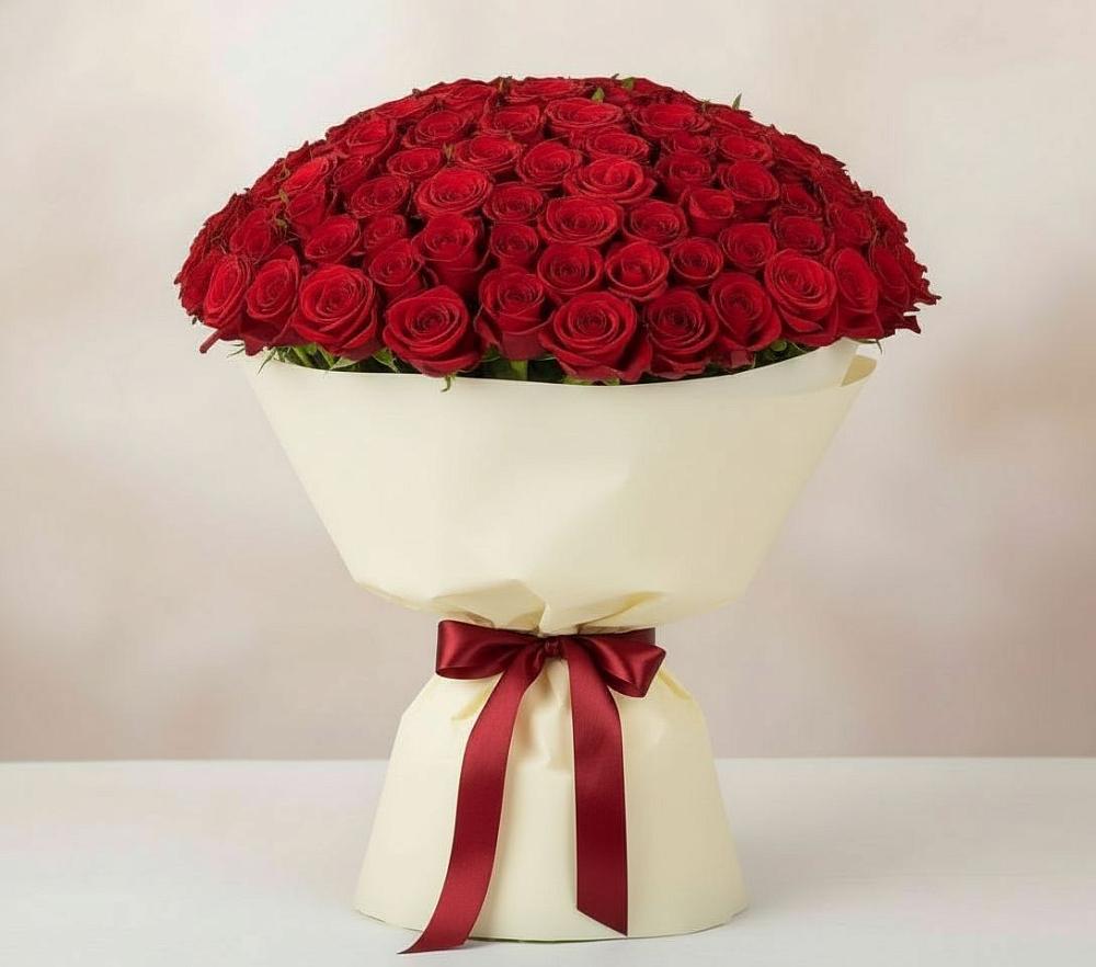Букет 101 Красная роза Милано в Летуново