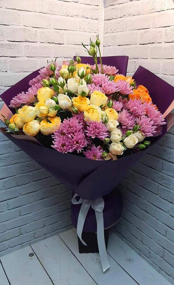 Букет цветов из: Хризантемы и Розы в Летуново