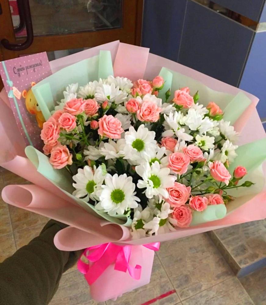 Букет цветов из: Розы и Хризантемы в Летуново