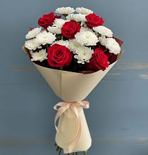 Букет цветов из:  Розы и Хризантемы в Летуново