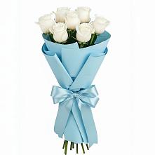 Букет 7 белых роз Проуд в Летуново