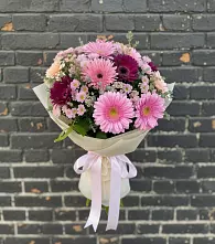 Букет цветов из:  Герберы и Хризантемы в Летуново