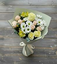 Букет цветов из:  Альстромерии, Розы и Хризантемы в Летуново