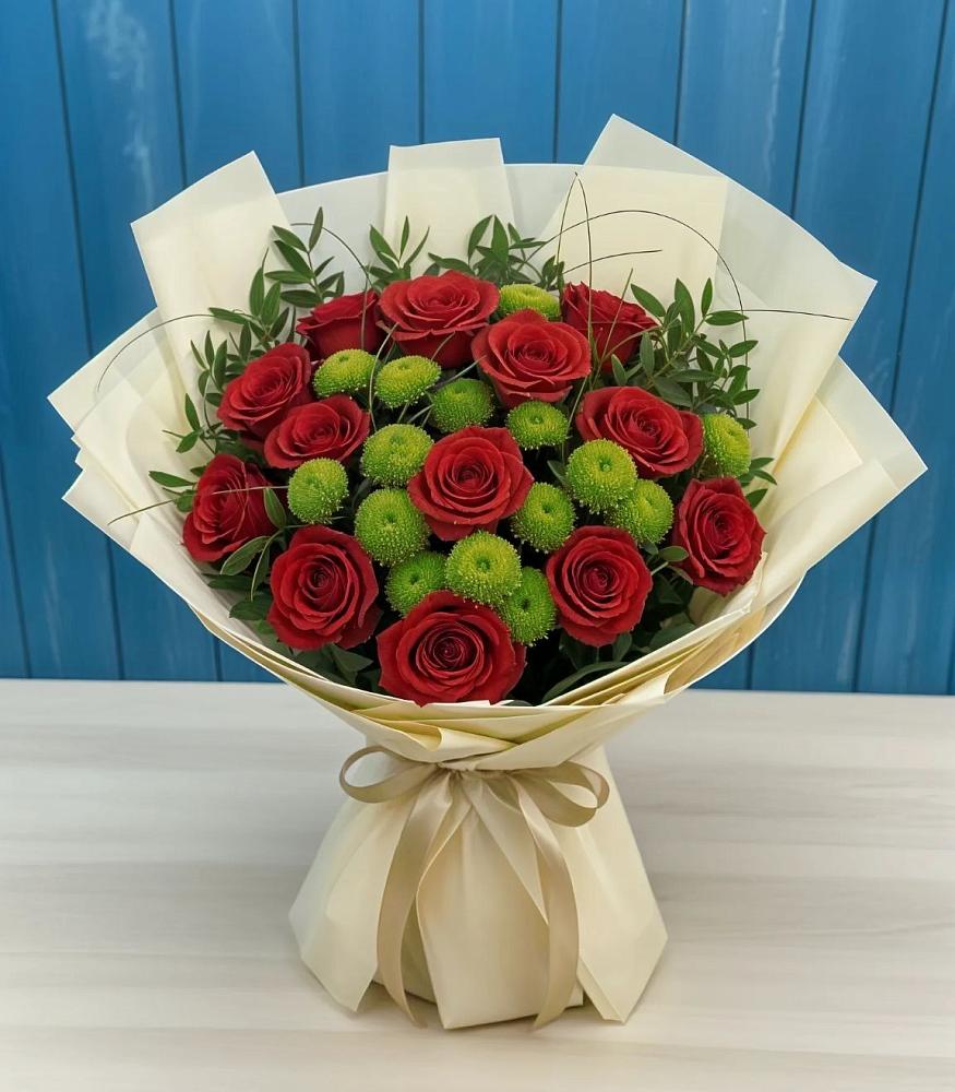 Букет цветов из: Розы и Хризантемы в Летуново